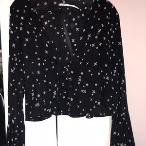 Urban Outfitters deep v neck top w/ flare sleeves